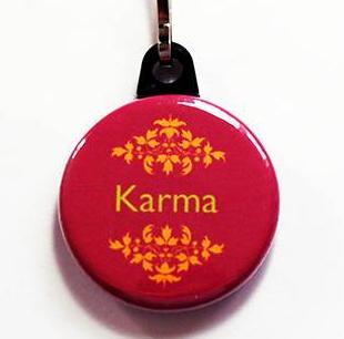 Karma Zipper Pull in Pink - Kelly's Handmade