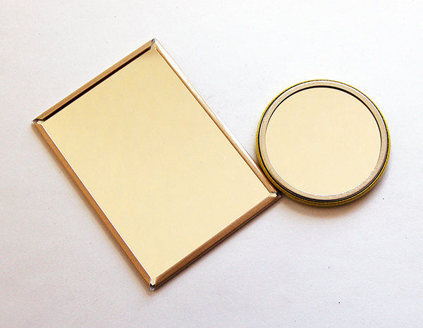 Beauty Large Pocket Mirror in Brown - Kelly's Handmade