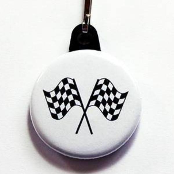 Racing Checkered Flag Zipper Pull - Kelly's Handmade