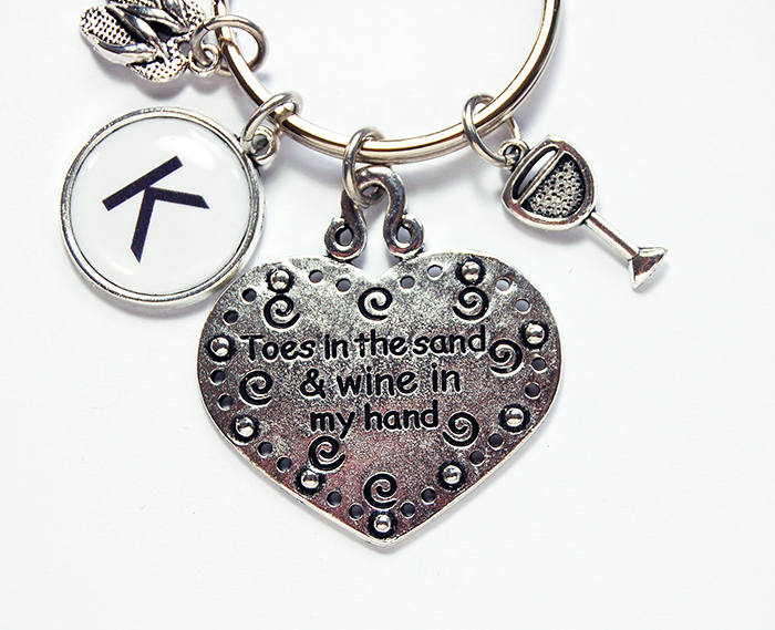Toes In The Sand Monogram Keychain - Kelly's Handmade