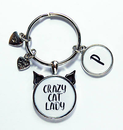 Crazy Cat Lady Monogram Keychain - Kelly's Handmade