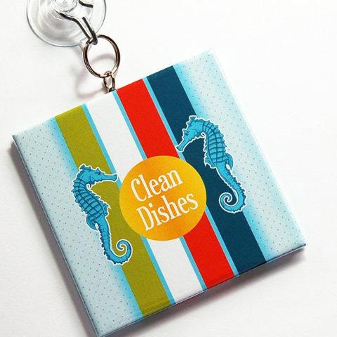 Beach House Seahorse Clean/Dirty Dishwasher Sign - Kelly's Handmade