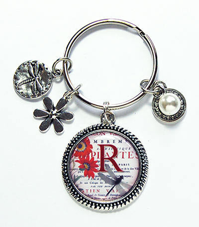 Dragonfly Monogram Keychain - Kelly's Handmade