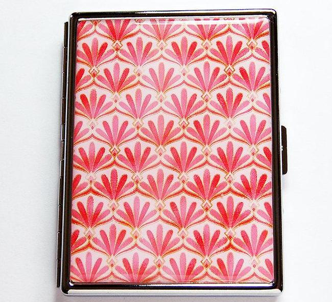 Art Deco Slim Cigarette Case in Pink - Kelly's Handmade