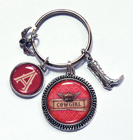 Cowgirl Monogram Keychain - Kelly's Handmade