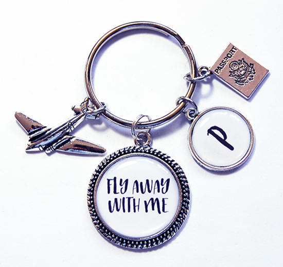 Fly Away With Me Monogram Keychain - Kelly's Handmade