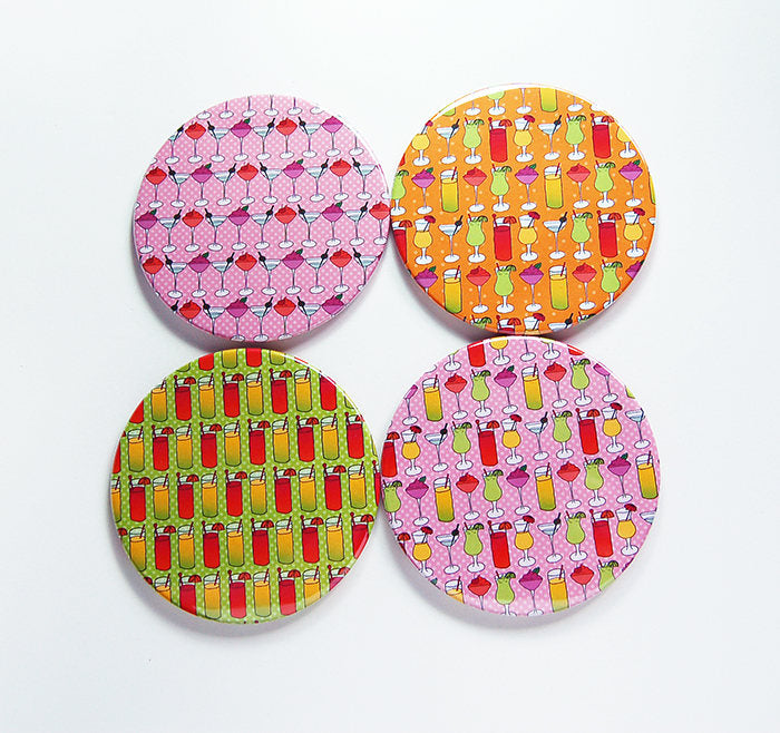 Drink Coasters in Green, Pink & Orange - Kelly's Handmade