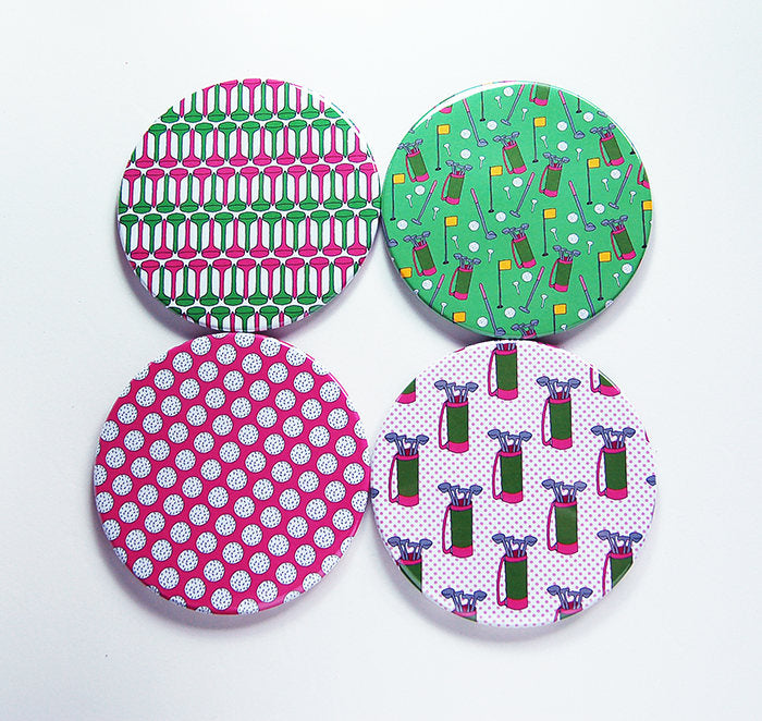 Golf Coasters in Pink & Green - Kelly's Handmade