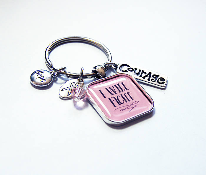 I Will Fight Keychain in Pink - Kelly's Handmade