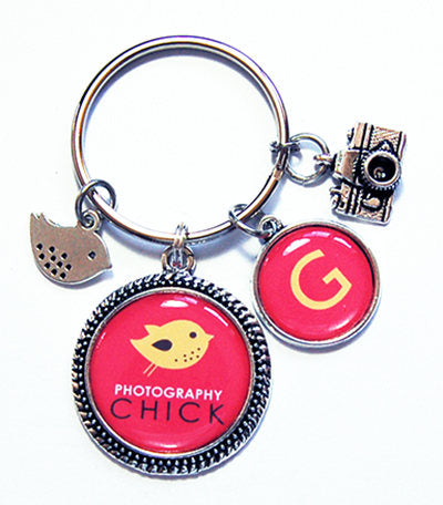 Photography Chick Monogram Keychain - Kelly's Handmade