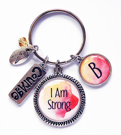 I Am Strong Monogram Keychain - Kelly's Handmade