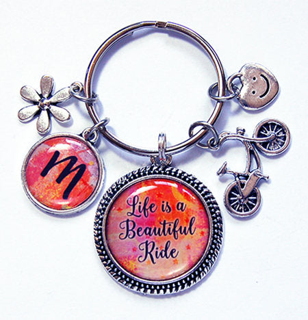 Life Is A Beautiful Ride Monogram Keychain - Kelly's Handmade