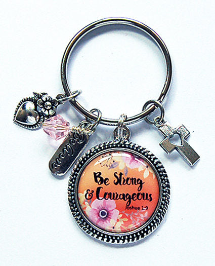 Be Strong and Courageous Keychain - Kelly's Handmade