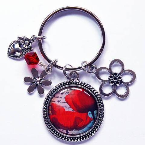 Poppy Keychain - Kelly's Handmade