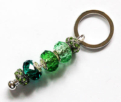 Bead Keychain in Green Tones - Kelly's Handmade