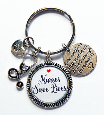 Nurses Save Lives Keychain - Kelly's Handmade