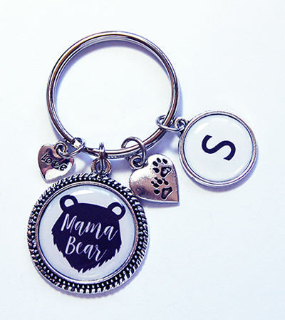 Mama Bear Monogram Keychain - Kelly's Handmade