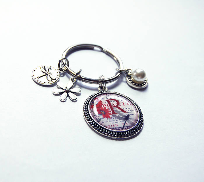 Dragonfly Monogram Keychain - Kelly's Handmade