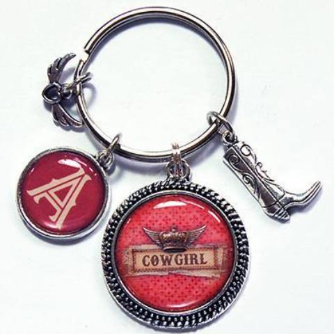 Cowgirl Monogram Keychain - Kelly's Handmade