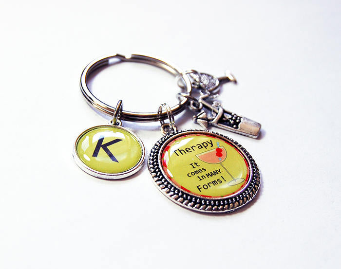 Therapy It Comes in Many Forms Monogram Keychain - Kelly's Handmade