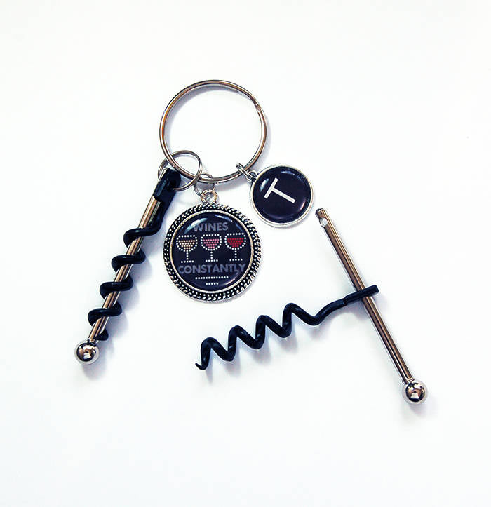 Wines Constantly Corkscrew Keychain - Kelly's Handmade