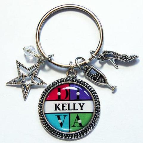 Diva Personalized Keychain - Kelly's Handmade