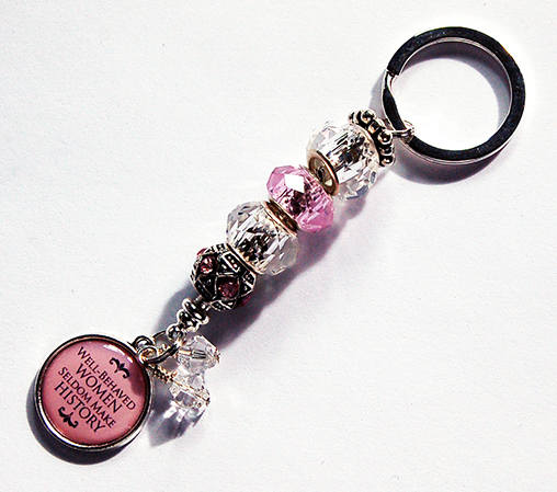 Well Behaved Women Bead Keychain in Pink - Kelly's Handmade