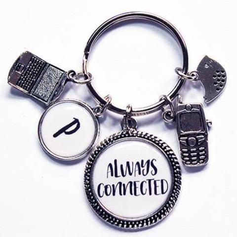 Always Connected Monogram Keychain - Kelly's Handmade