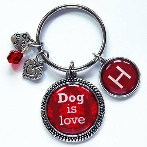 Dog is Love Monogram Keychain - Kelly's Handmade