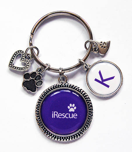 iRescue Monogram Keychain in Purple - Kelly's Handmade