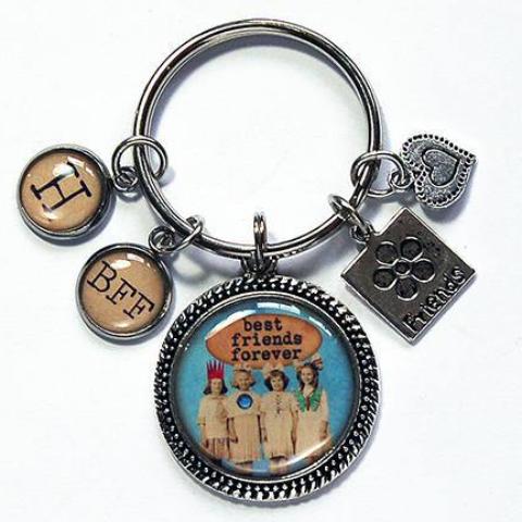 Best Friends Forever Monogram Keychain - Kelly's Handmade