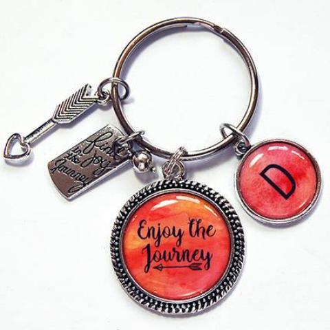 Enjoy The Journey Monogram Keychain - Kelly's Handmade