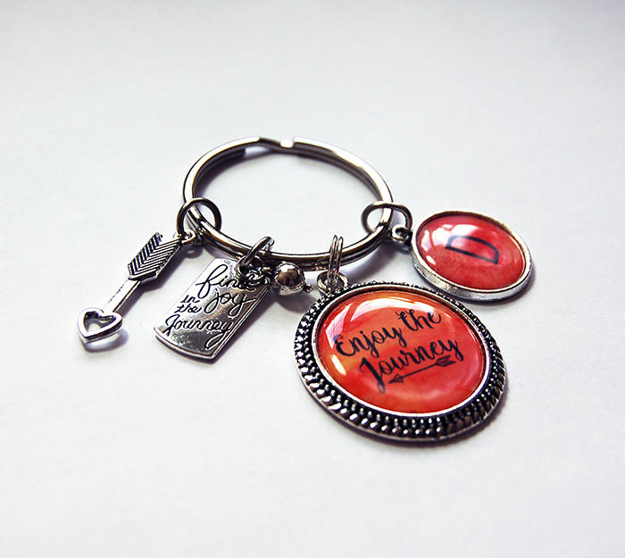 Enjoy The Journey Monogram Keychain - Kelly's Handmade