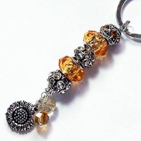 Sunflower Bead Keychain - Kelly's Handmade