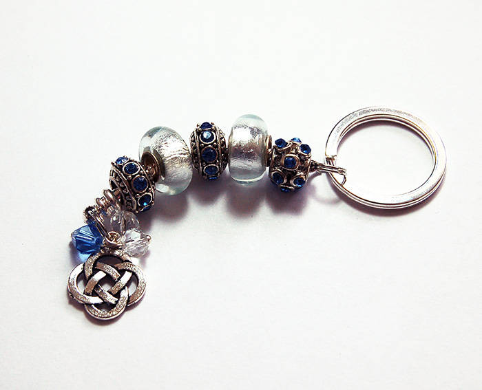 Irish Knot Rhinestone Foil Beads in Blue - Kelly's Handmade