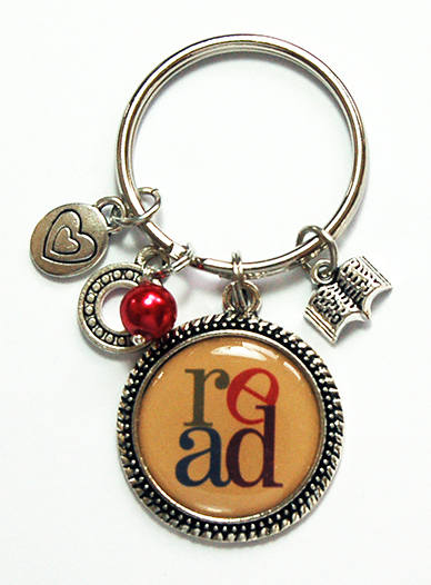 Read Keychain With Charms - Kelly's Handmade