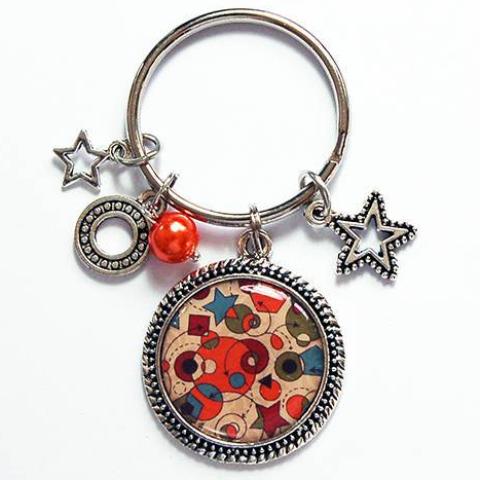 Star Keychain With Charms in Orange - Kelly's Handmade