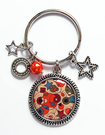 Star Keychain With Charms in Orange - Kelly's Handmade