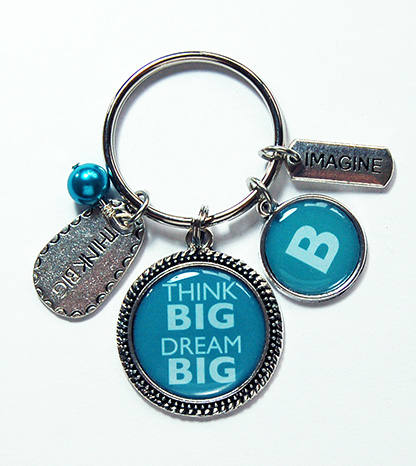 Think Big Dream Big Monogram Keychain - Kelly's Handmade