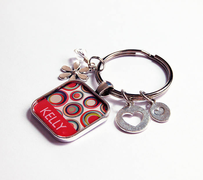Abstract Design Personalized Keychain with Multi Colors - Kelly's Handmade