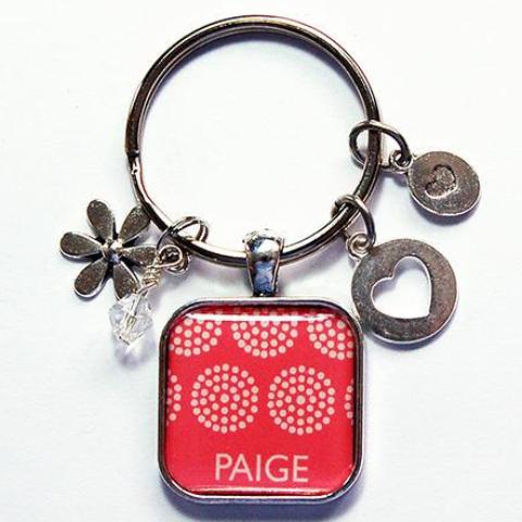 Abstract Design Personalized Keychain in Pink - Kelly's Handmade