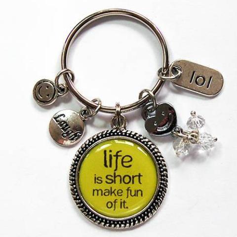 Life is Short Keychain in Green - Kelly's Handmade