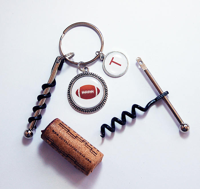 Football Corkscrew Keychain - Kelly's Handmade