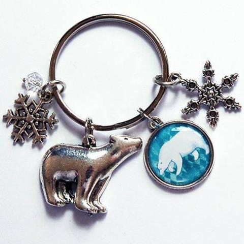 Polar Bear Keychain - Kelly's Handmade
