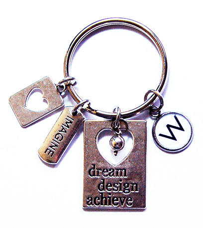 Dream Design Achieve Monogram Keychain - Kelly's Handmade