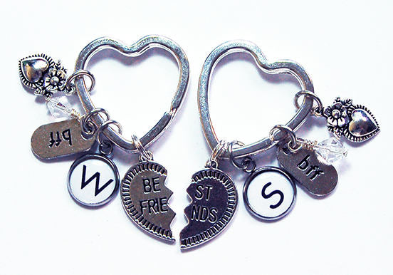 Best Friends Set of Two Monogram Keychains - Kelly's Handmade