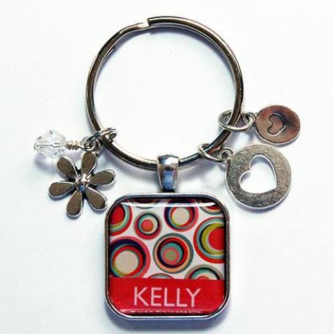 Abstract Design Personalized Keychain with Multi Colors - Kelly's Handmade