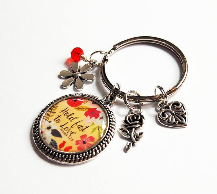 Hold Fast To Love Keychain - Kelly's Handmade