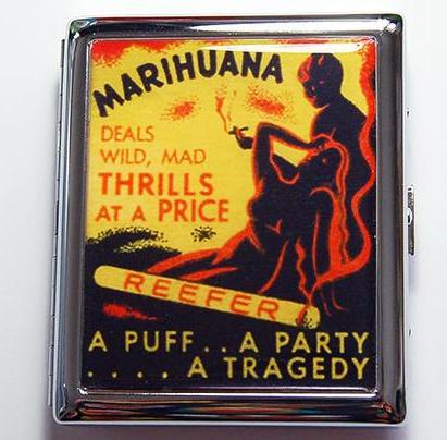 Marijuana Funny Compact Cigarette Case - Kelly's Handmade