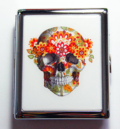 Flower Child Skull Compact Cigarette Case - Kelly's Handmade